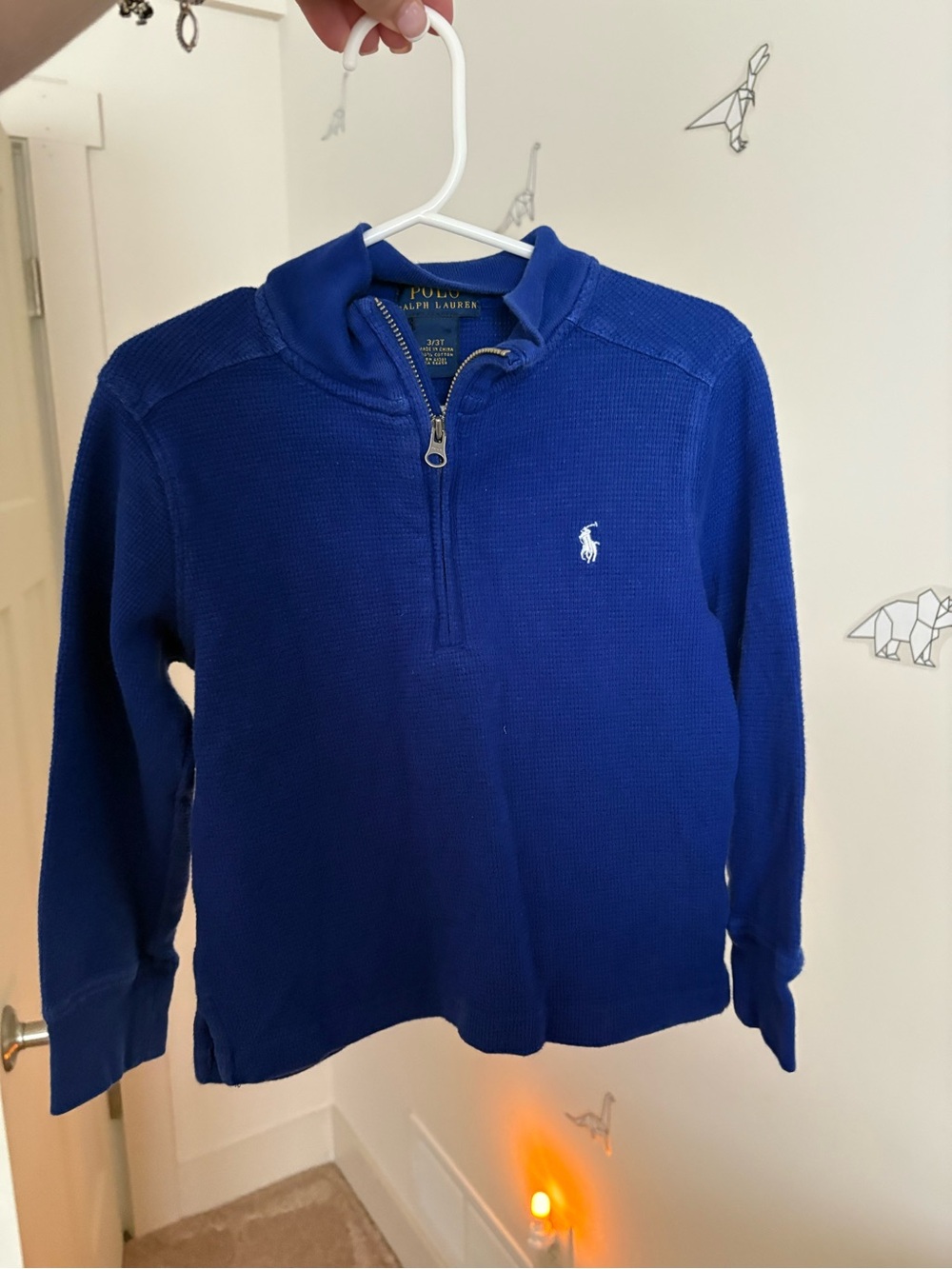 Ralph Lauren Men's Cobalt Blue Quarter-Zip Sweater